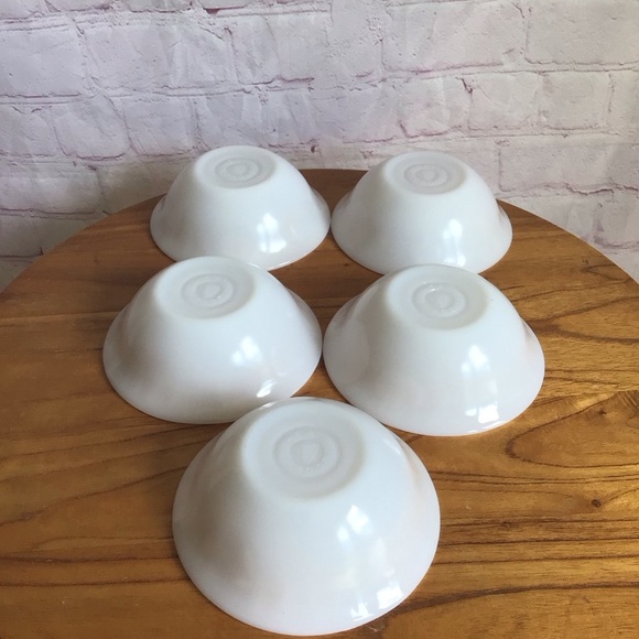 Vintage Federal Glass Golden Bamboo Fruit Dessert Bowls - Set of 5 - Picture 6 of 7